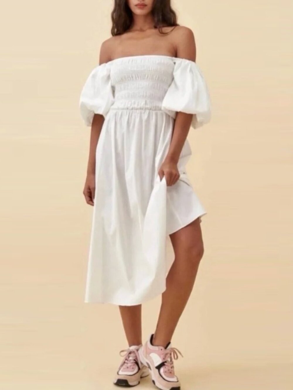Reformation Tuli Midi Dress XSmall White Ivory Wedding Party Cocktail